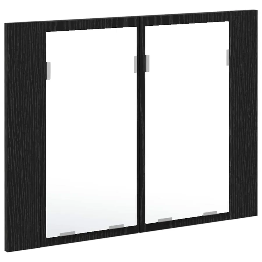 Amoire de salle de bain avec miroir Chêne noir 60 x 12 x 45 cm - 7