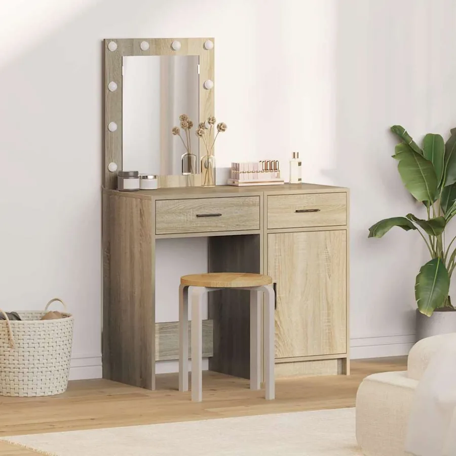 Table de Toilette avec tiroir 2 pcs Marron 50 x 41 x 135 cm