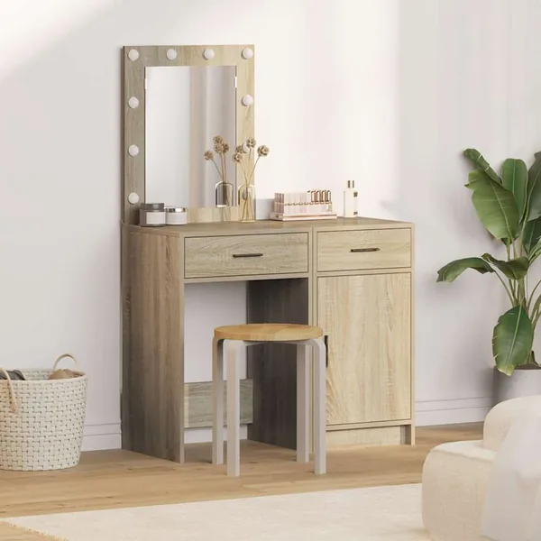 Table de Toilette avec tiroir 2 pcs Marron 50 x 41 x 135 cm