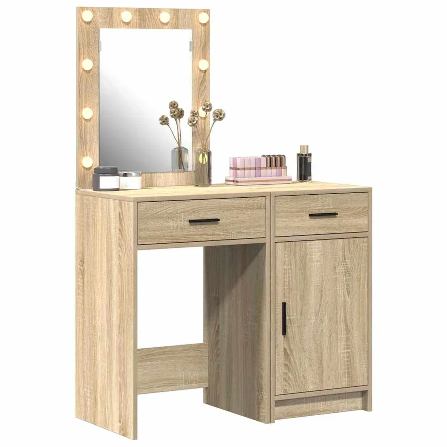 Table de Toilette avec tiroir 2 pcs Marron 50 x 41 x 135 cm - 3