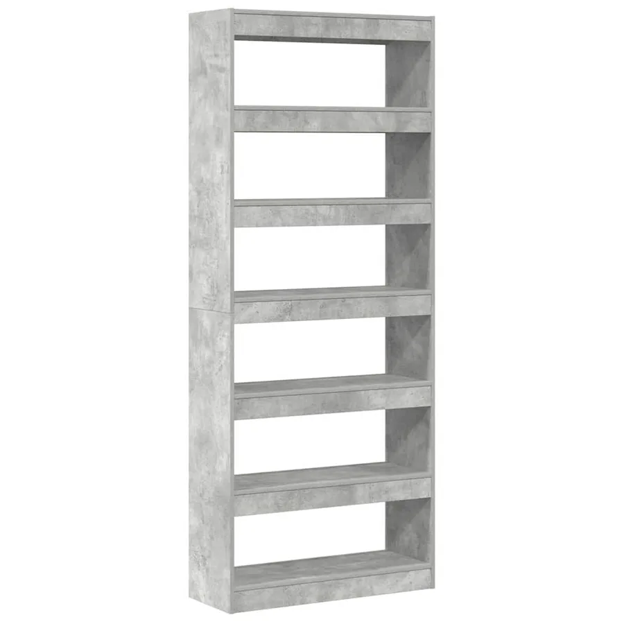 Bibliothèque Gris béton 80 x 30 x 198 cm Bois d'ingénierie - 2