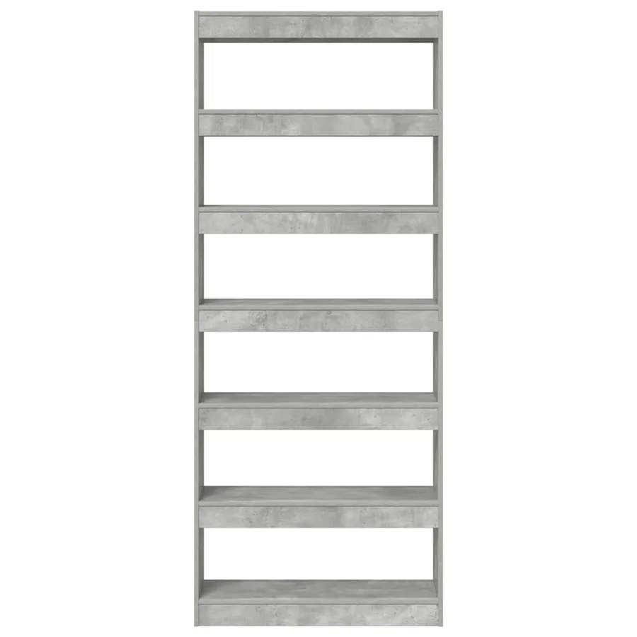 Bibliothèque Gris béton 80 x 30 x 198 cm Bois d'ingénierie - 5