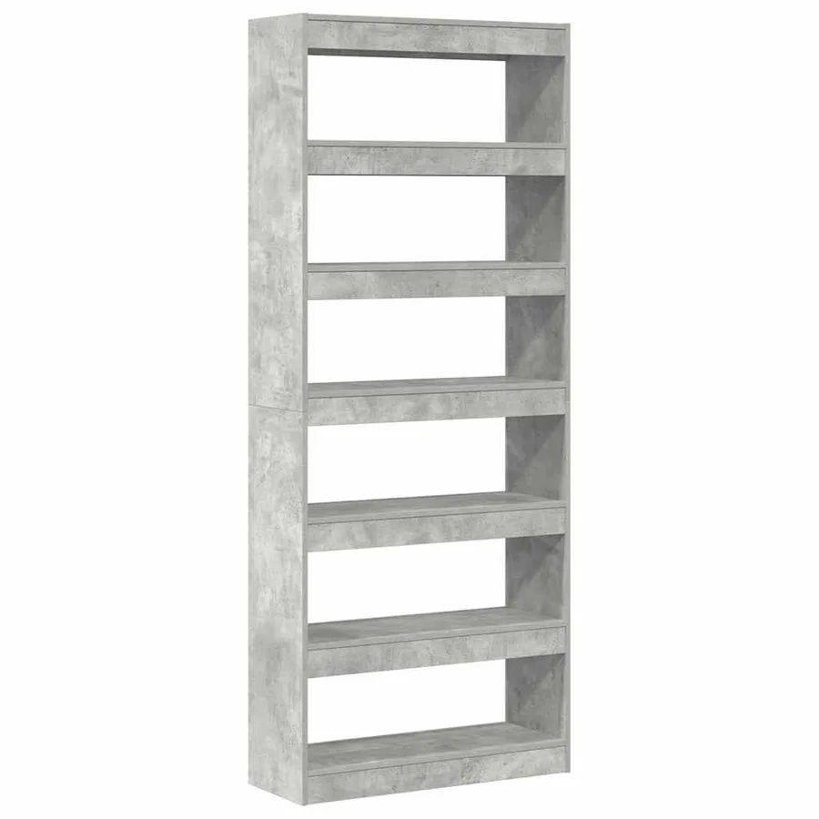 Bibliothèque Gris béton 80 x 30 x 198 cm Bois d'ingénierie - 7