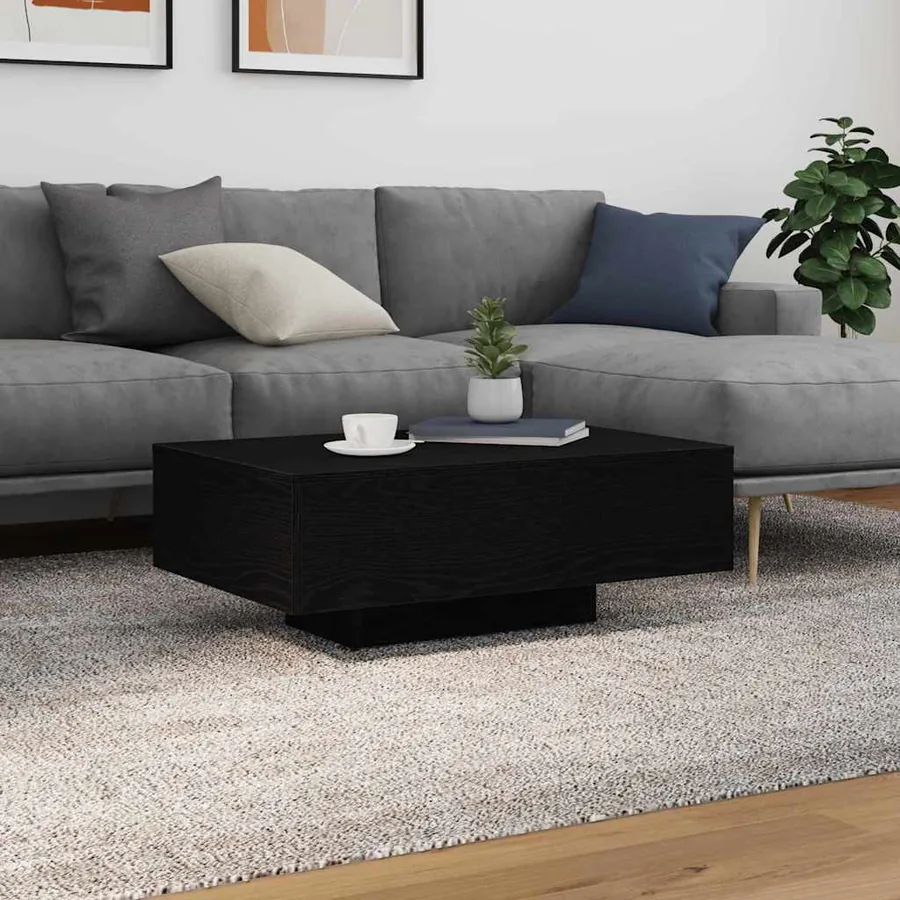 Table basse Chêne noir 85 x 55 x 31 cm Bois d'ingénierie
