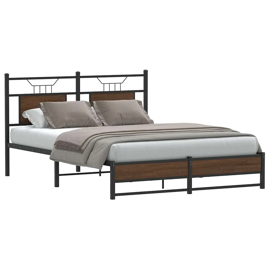 Cadre de lit sans matelas chêne marron 140x190 cm