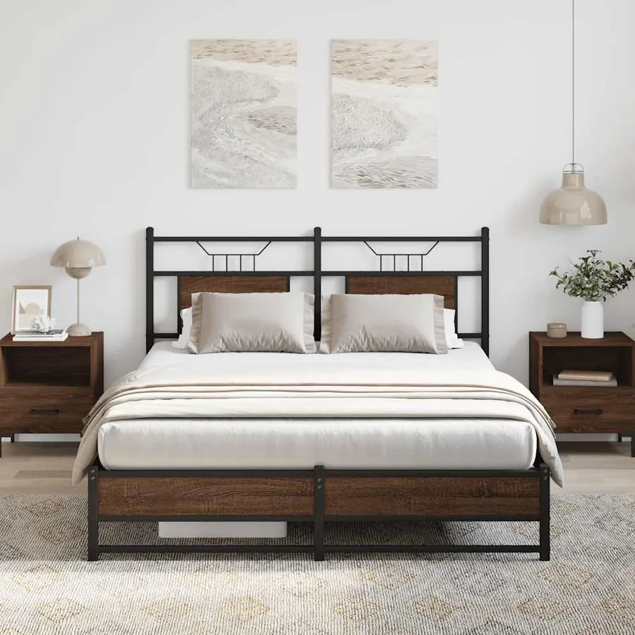 Cadre de lit sans matelas chêne marron 140x190 cm - 5