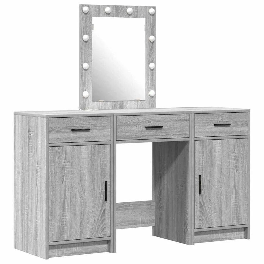 Table de Toilette Gris 50 x 41 x 135 cm Bois d'ingénierie - 2