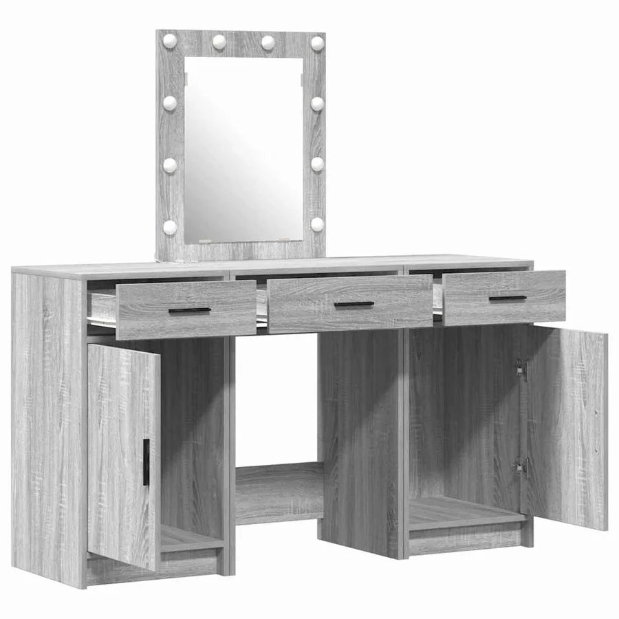 Table de Toilette Gris 50 x 41 x 135 cm Bois d'ingénierie - 6