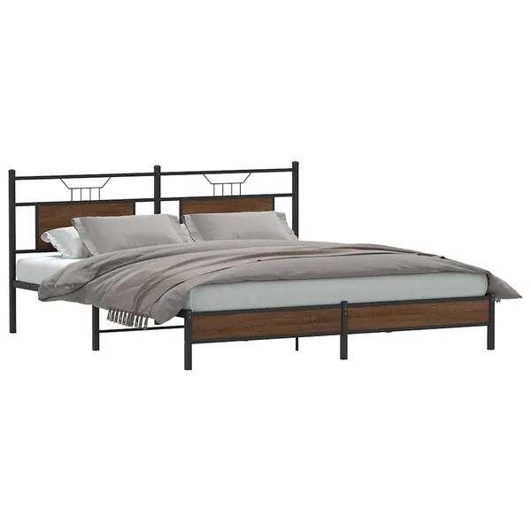 Cadre de lit sans matelas chêne marron 183x203 cm