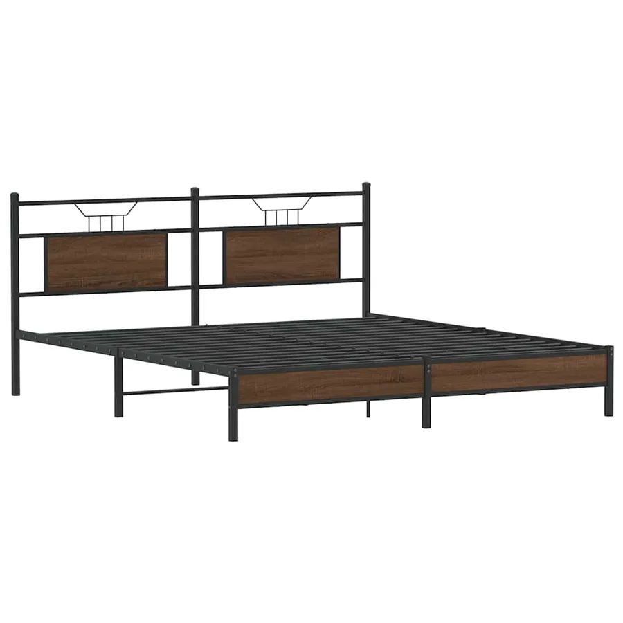 Cadre de lit sans matelas chêne marron 183x203 cm - 3