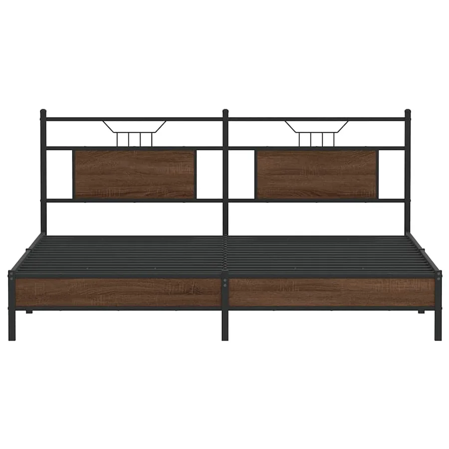 Cadre de lit sans matelas chêne marron 183x203 cm - 6