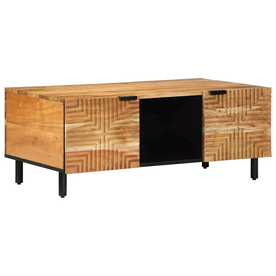 Table basse Marron 100 x 54 x 40 cm Bois d'Acacia Massif - 2