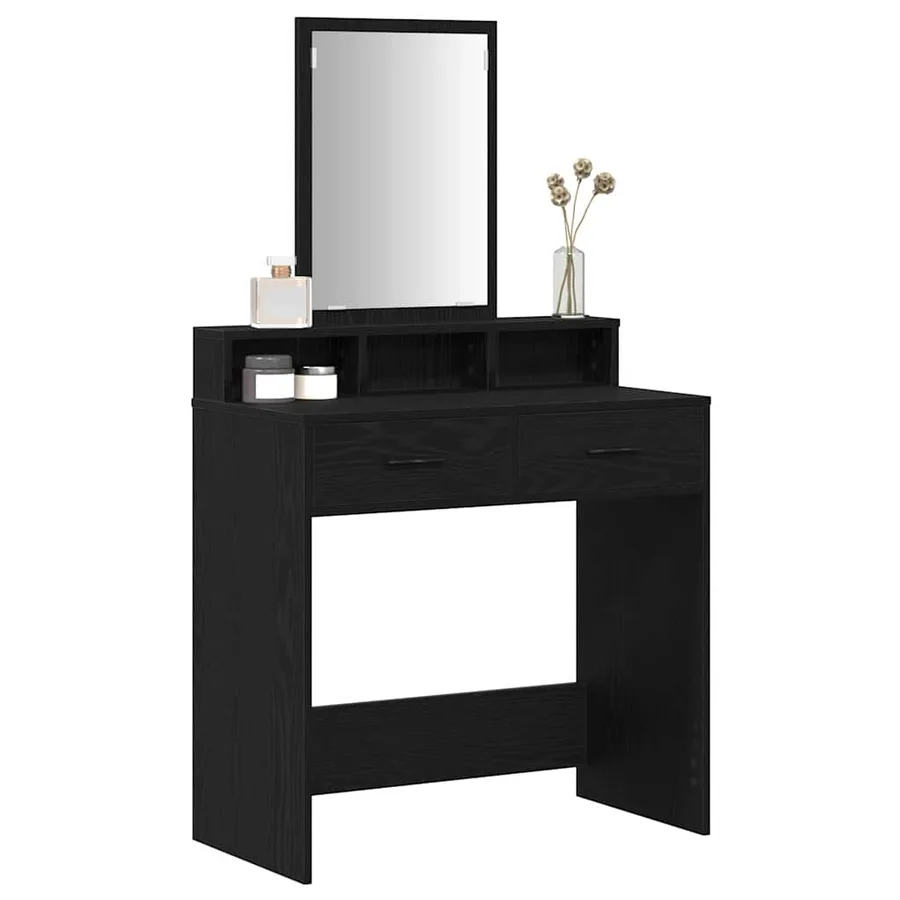 Table de Toilette Chêne noir 79 x 41 x 140 cm Bois d'ingénierie - 3