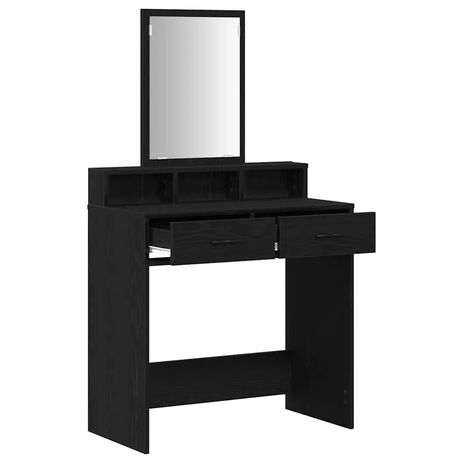 Table de Toilette Chêne noir 79 x 41 x 140 cm Bois d'ingénierie - 5