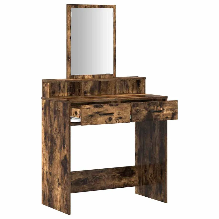 Table de Toilette Chêne fumé 79 x 41 x 140 cm Bois d'ingénierie - 5