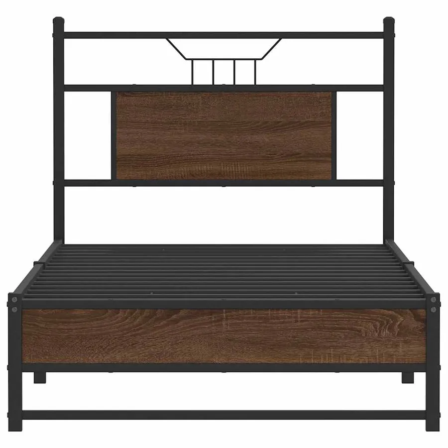 Cadre de lit sans matelas chêne marron 90x200cm bois ingénierie - 6
