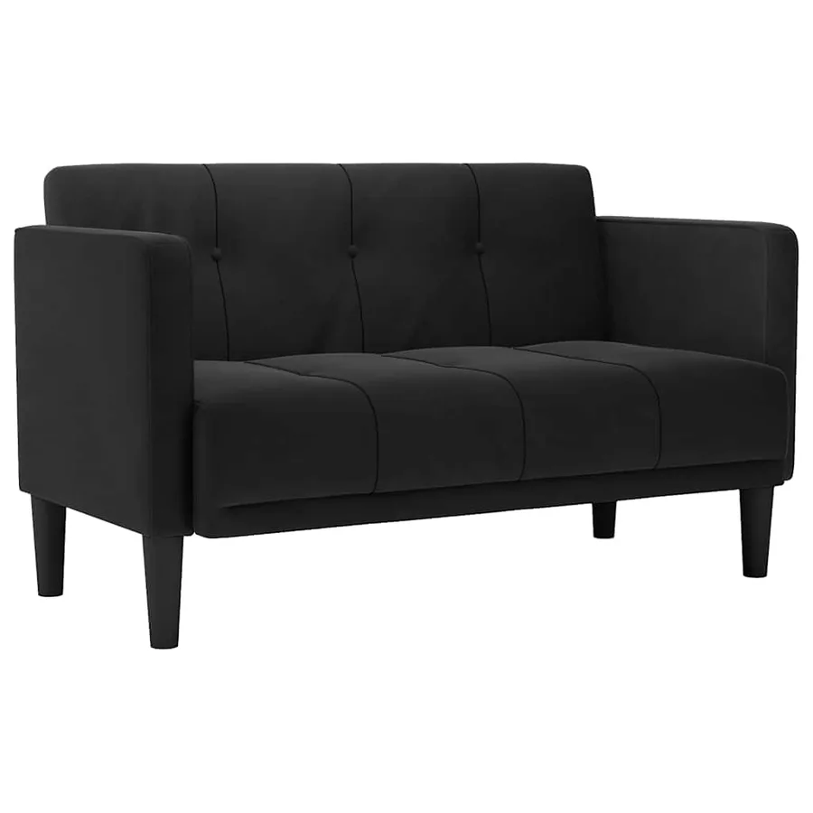 Canapé deux places noir 111 cm velours - 2
