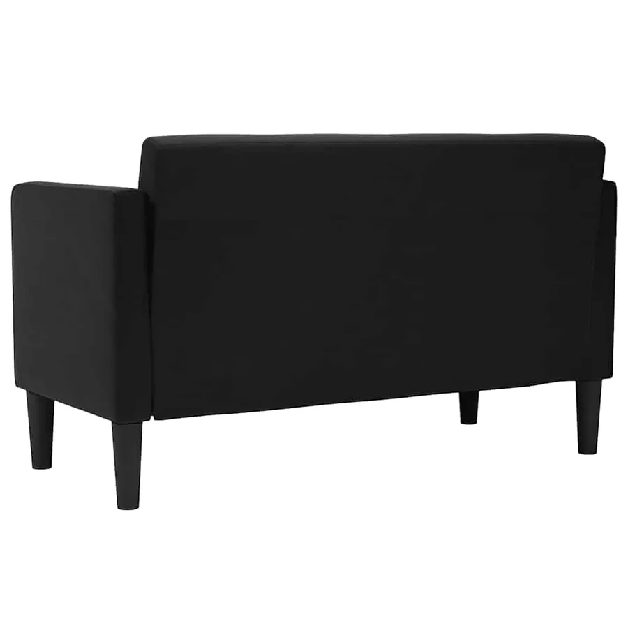 Canapé deux places noir 111 cm velours - 5