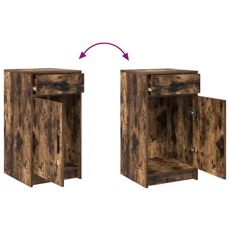 Table de Toilette avec tiroir 2 pcs Marron Bois d'ingénierie - 13