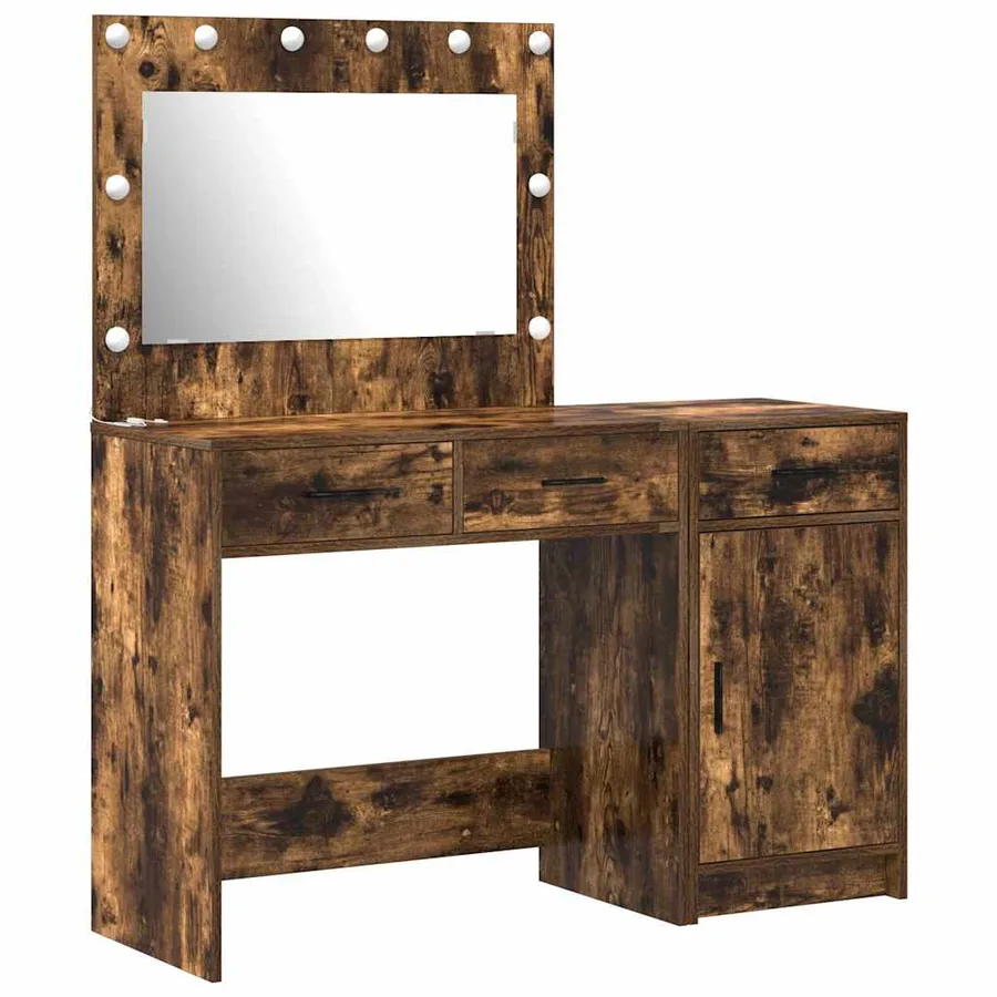 Table de Toilette avec tiroir 2 pcs Marron Bois d'ingénierie - 2