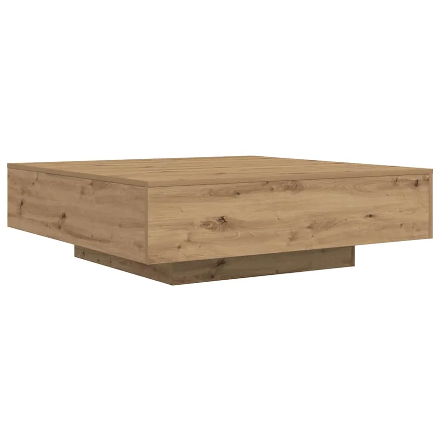 Table basse Chêne artisanal 100 x 100 x 31 cm Bois d'ingénierie - 5