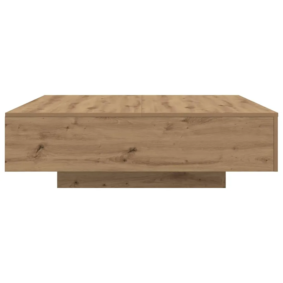Table basse Chêne artisanal 100 x 100 x 31 cm Bois d'ingénierie - 7