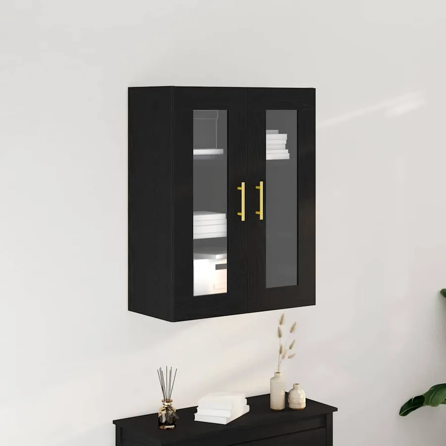 Meuble mural Chêne noir 69,5 x 34 x 90 cm Bois d'ingénierie