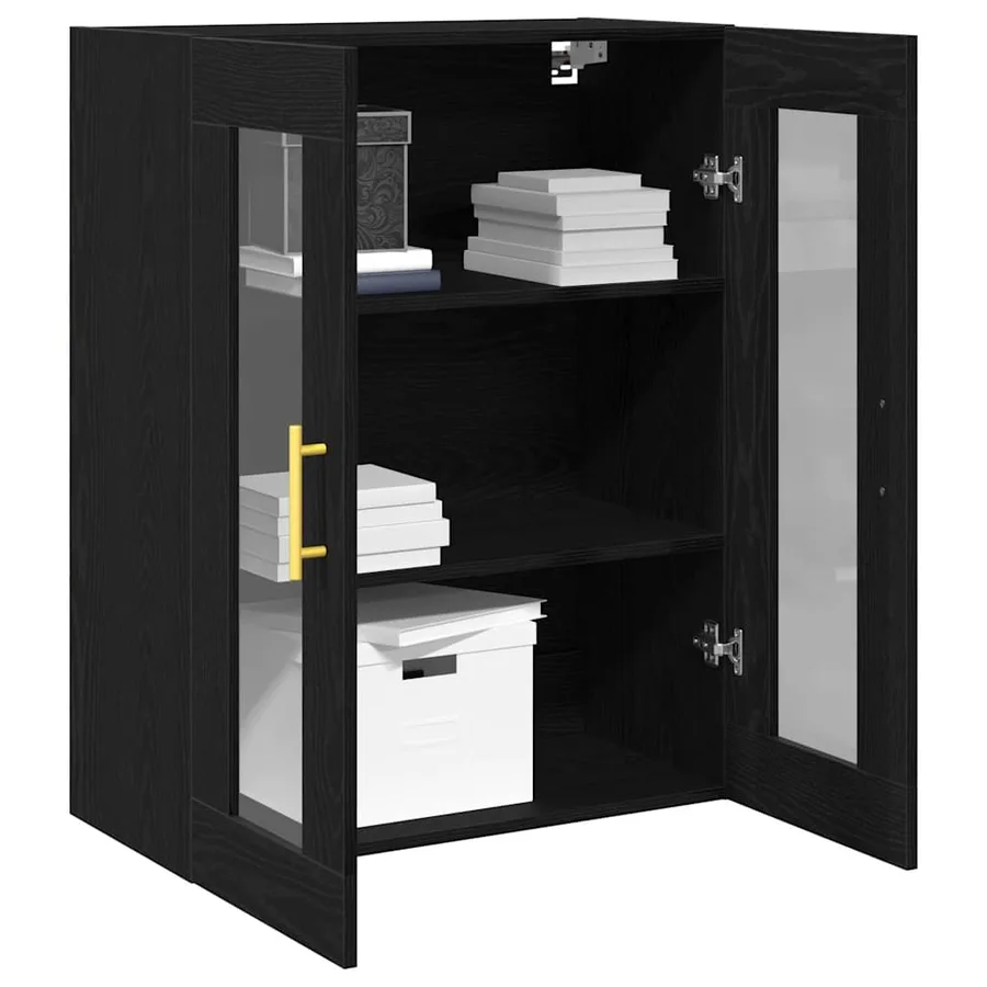 Meuble mural Chêne noir 69,5 x 34 x 90 cm Bois d'ingénierie - 3