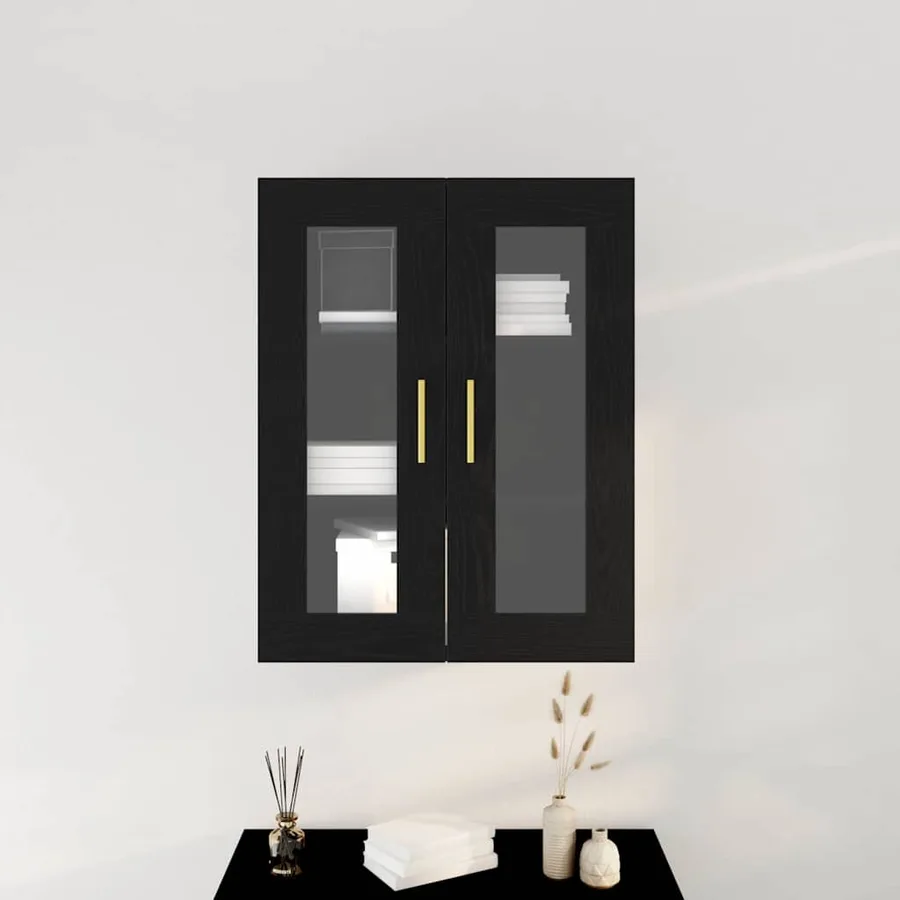 Meuble mural Chêne noir 69,5 x 34 x 90 cm Bois d'ingénierie - 4
