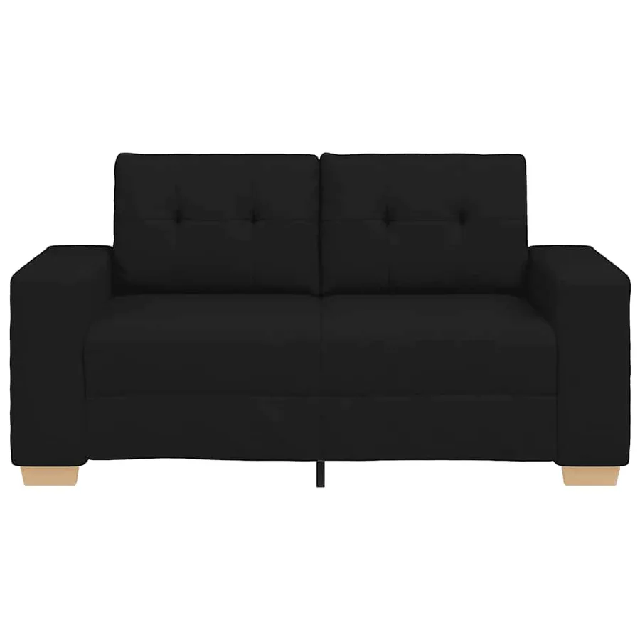Canapé deux places noir 160x77x82 cm en tissu - 4