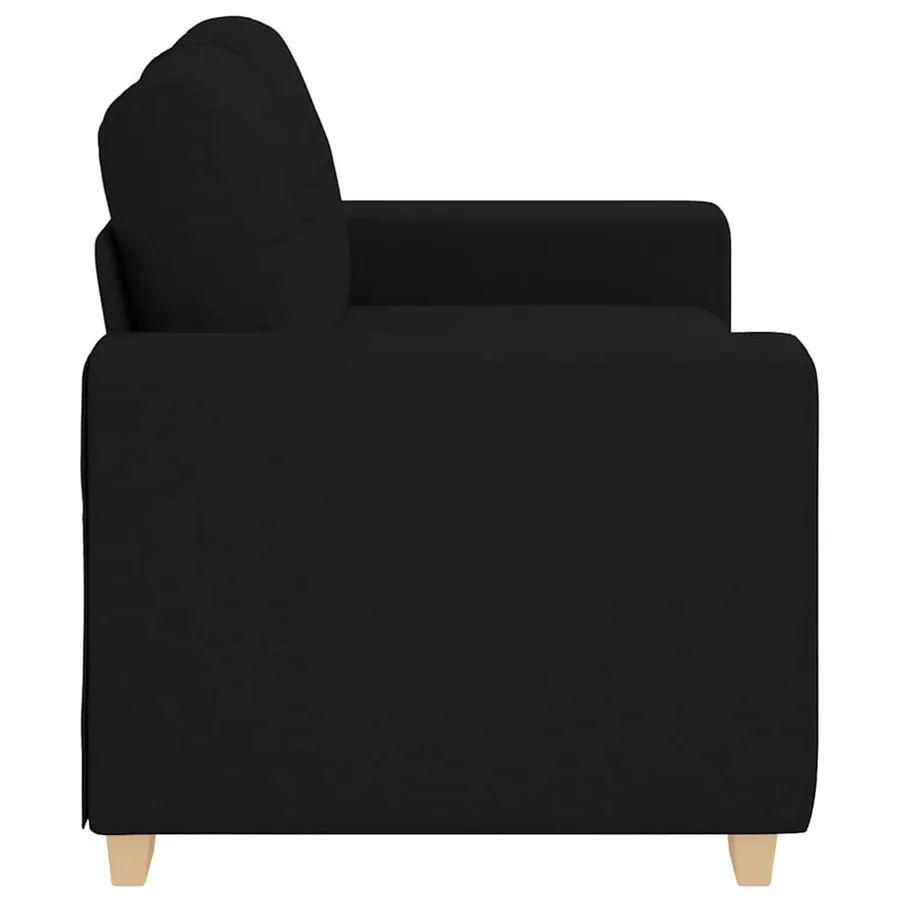 Canapé deux places noir 160x77x82 cm en tissu - 5