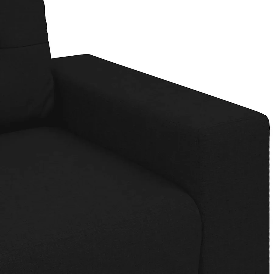 Canapé deux places noir 160x77x82 cm en tissu - 7