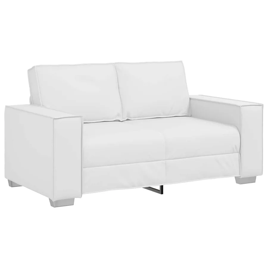 Canapé deux places Blanc 160 cm Simili cuir