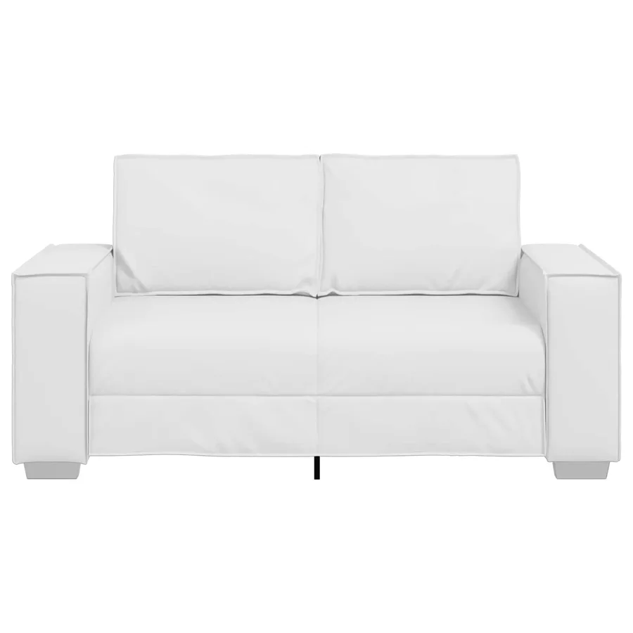 Canapé deux places Blanc 160 cm Simili cuir - 2