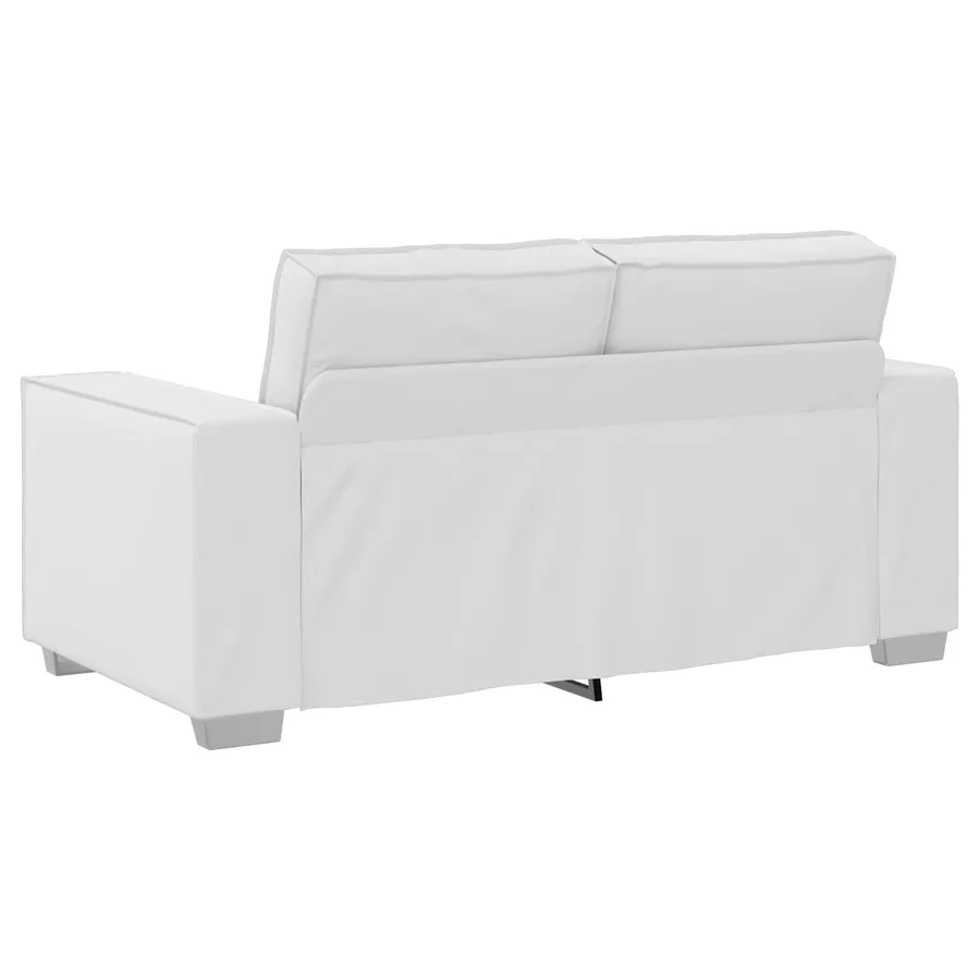 Canapé deux places Blanc 160 cm Simili cuir - 4
