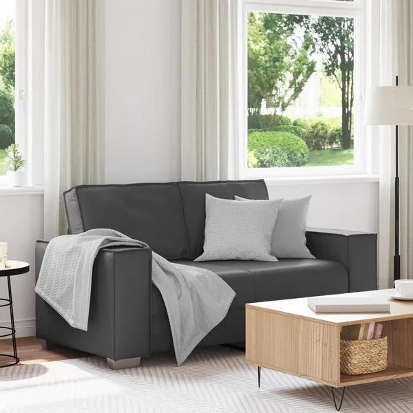 Canapé deux places Gris 160 cm Simili cuir