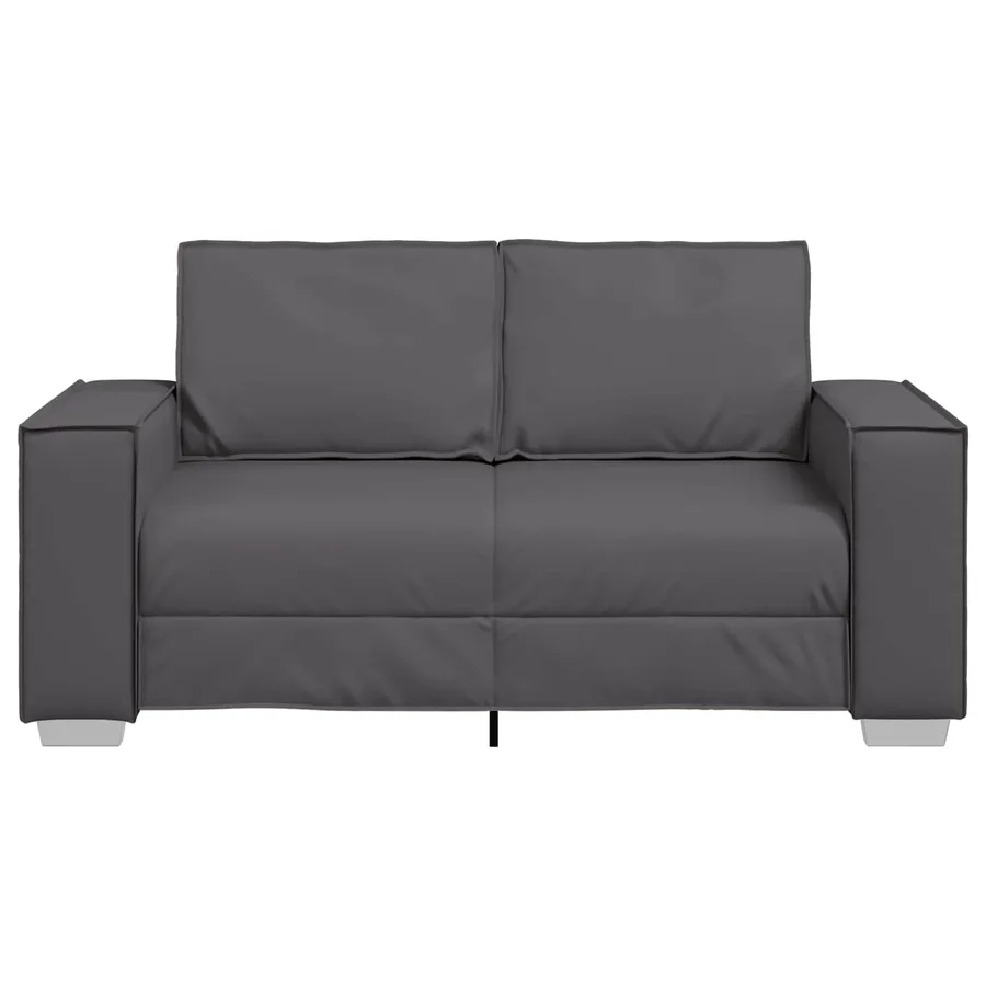 Canapé deux places Gris 160 cm Simili cuir - 4