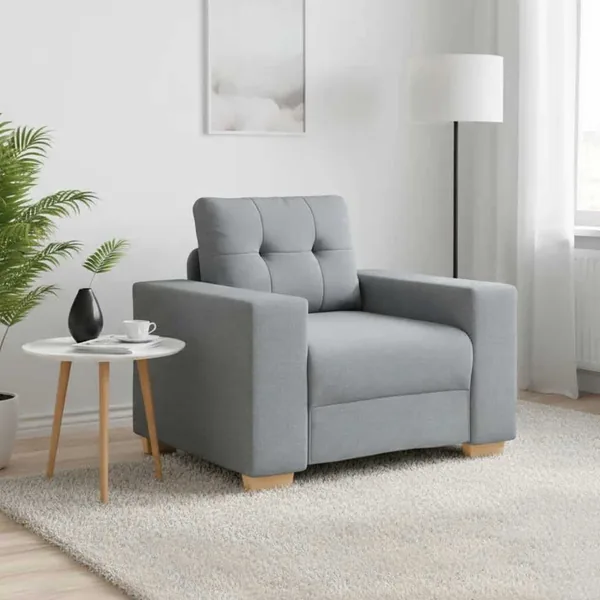 Fauteuil Gris clair 100x78x80 cm Tissu