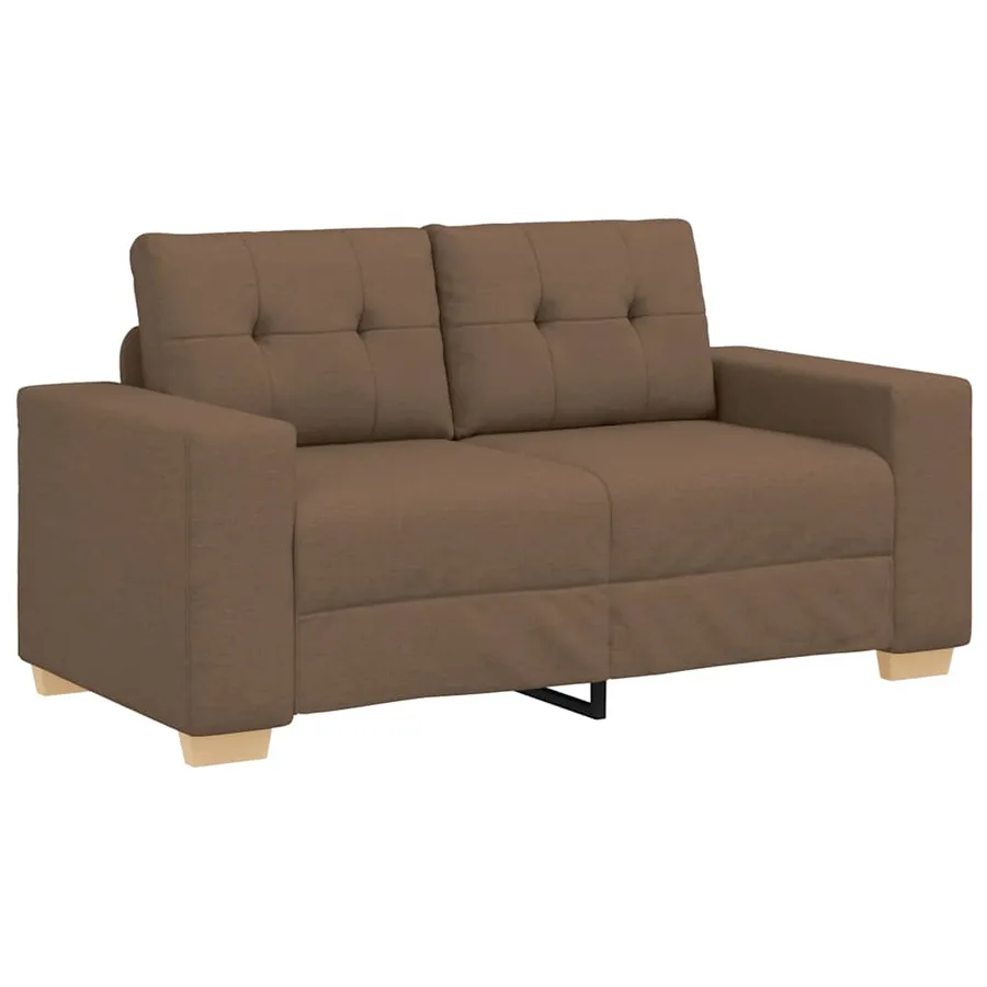 Canapé deux places marron 160x77x82 cm en tissu - 2