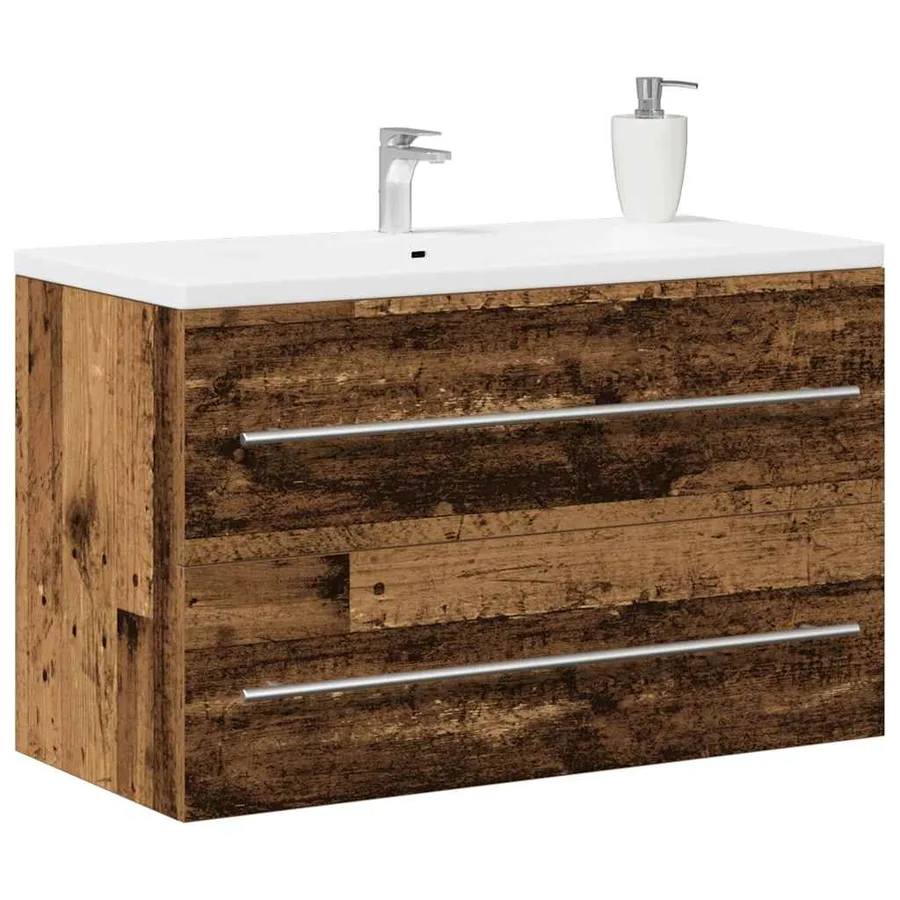 Meuble sous-vasque de salle de bain en bois ancien 80 x 38,5 x 48 cm bois d'ingénierie - 4
