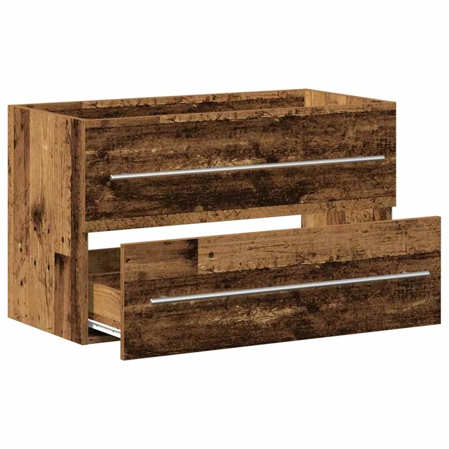 Meuble sous-vasque de salle de bain en bois ancien 80 x 38,5 x 48 cm bois d'ingénierie - 5