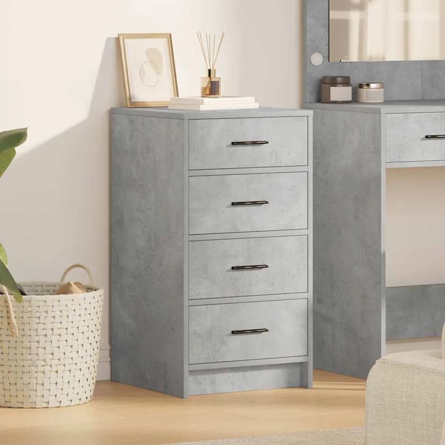 Buffet avec tiroir Gris béton 40 x 41 x 75 cm Bois d'ingénierie