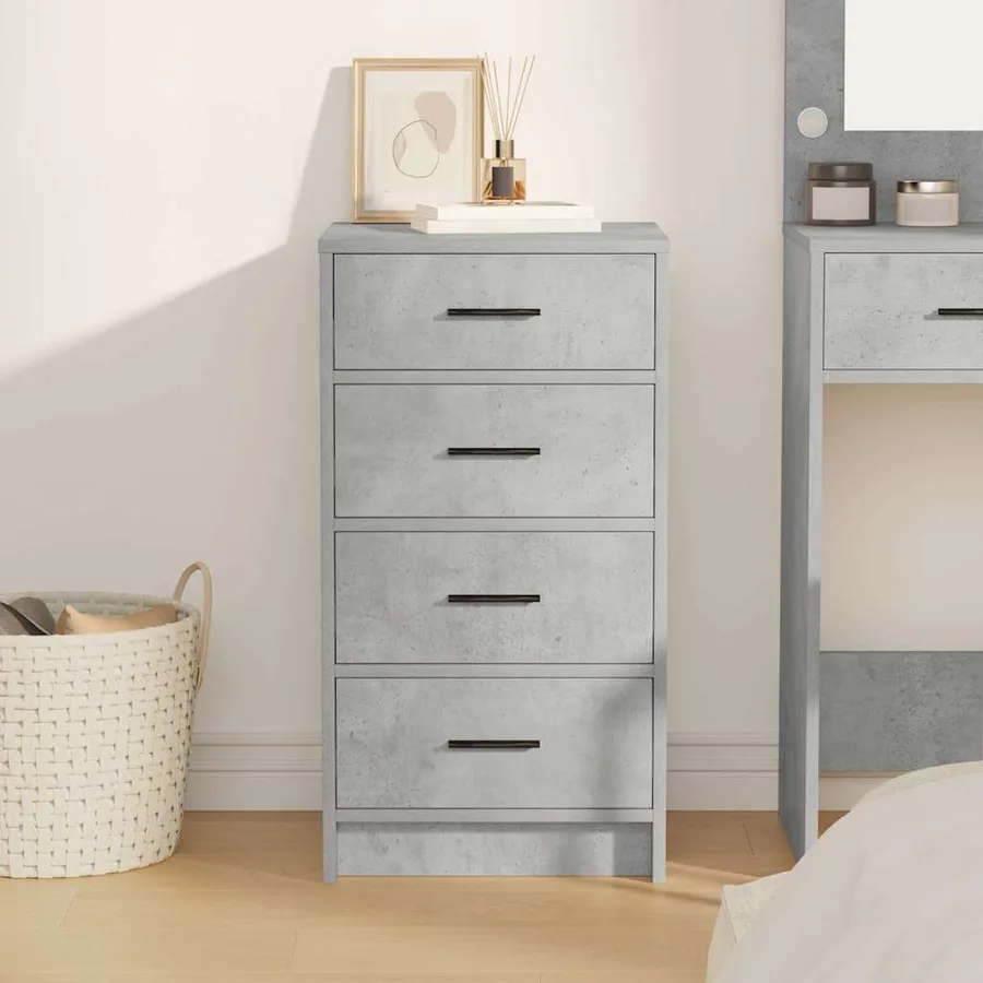 Buffet avec tiroir Gris béton 40 x 41 x 75 cm Bois d'ingénierie - 4