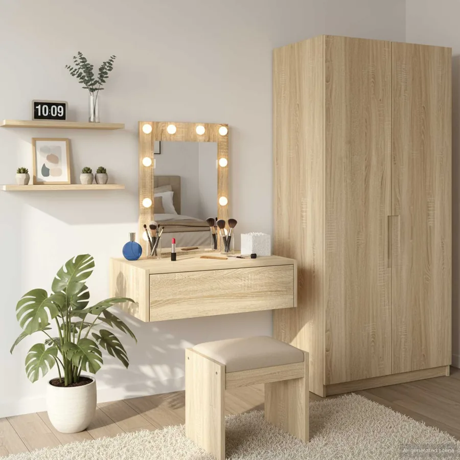 Table de Toilette Marron 60 x 40 x 70 cm Bois d'ingénierie