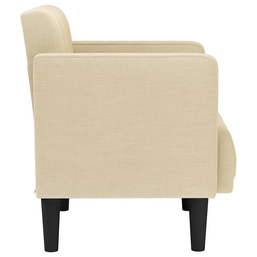 Fauteuil canapé avec accoudoirs tissu crème 53 cm - 4
