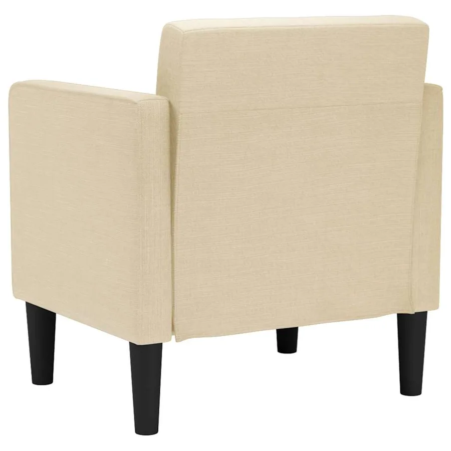 Fauteuil canapé avec accoudoirs tissu crème 53 cm - 5