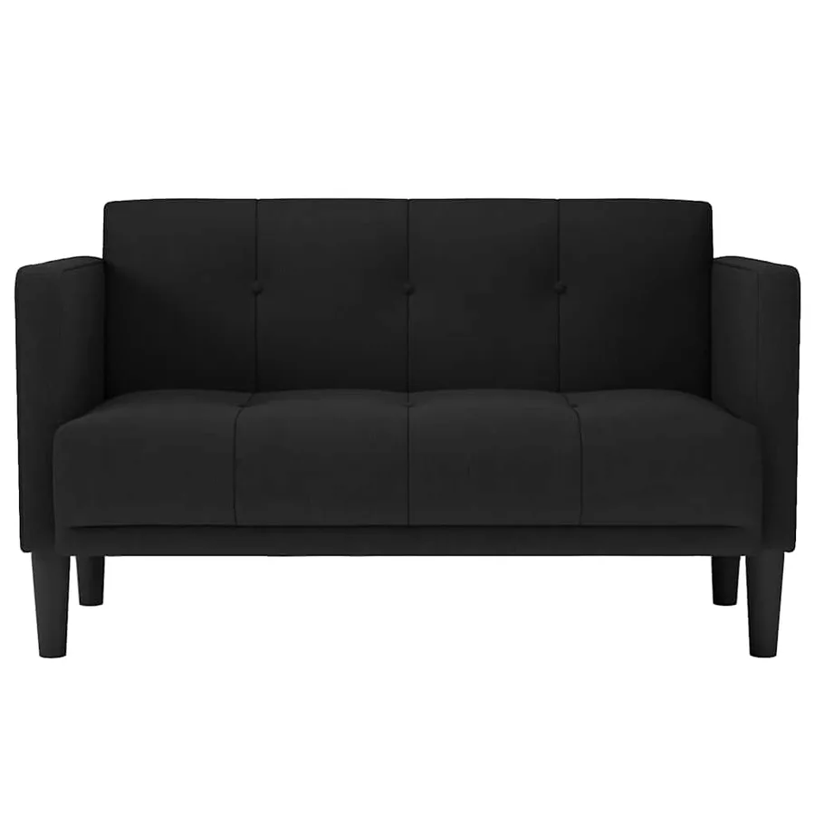 Canapé deux places noir 111 cm en tissu - 3
