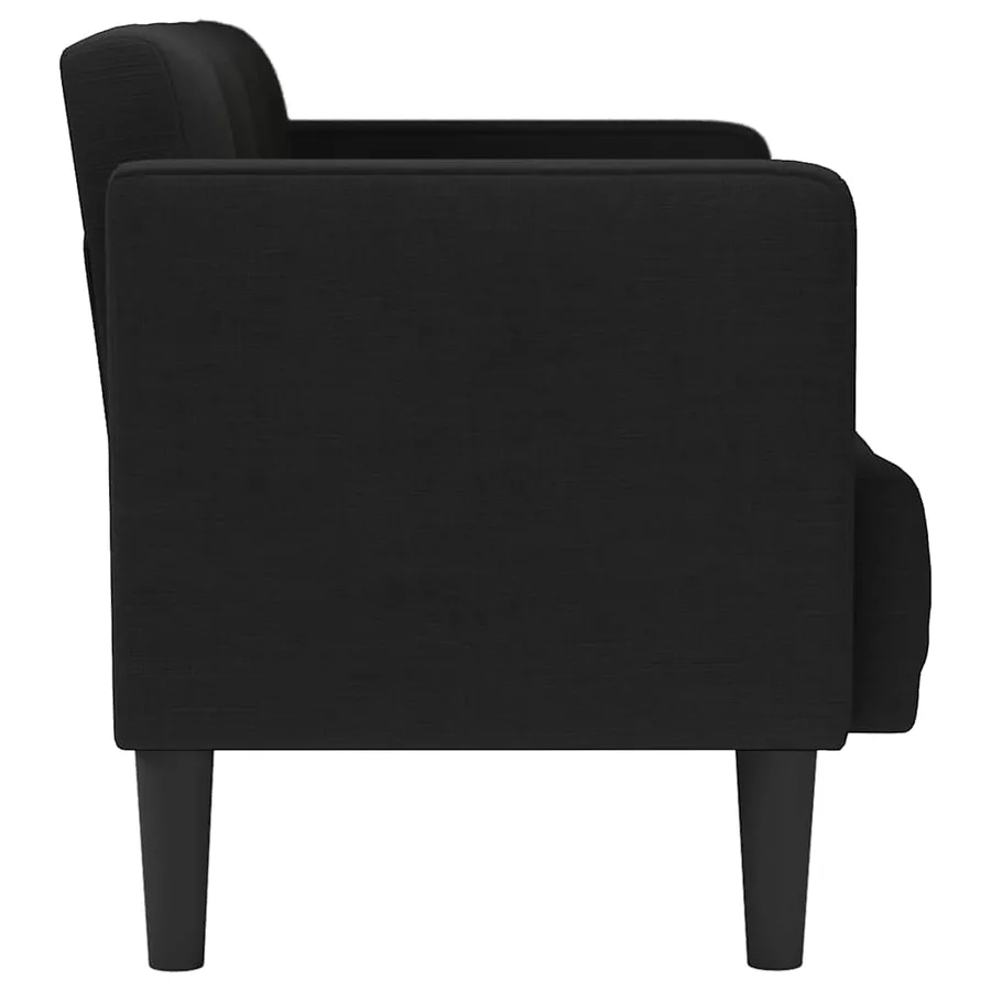 Canapé deux places noir 111 cm en tissu - 4