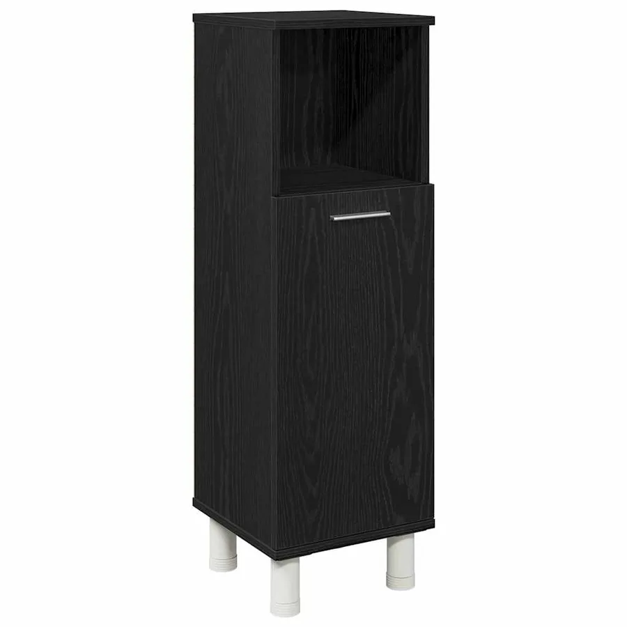 Cabinet de salle de bain avec porte Chêne noir 30 x 30 x 95 cm - 2