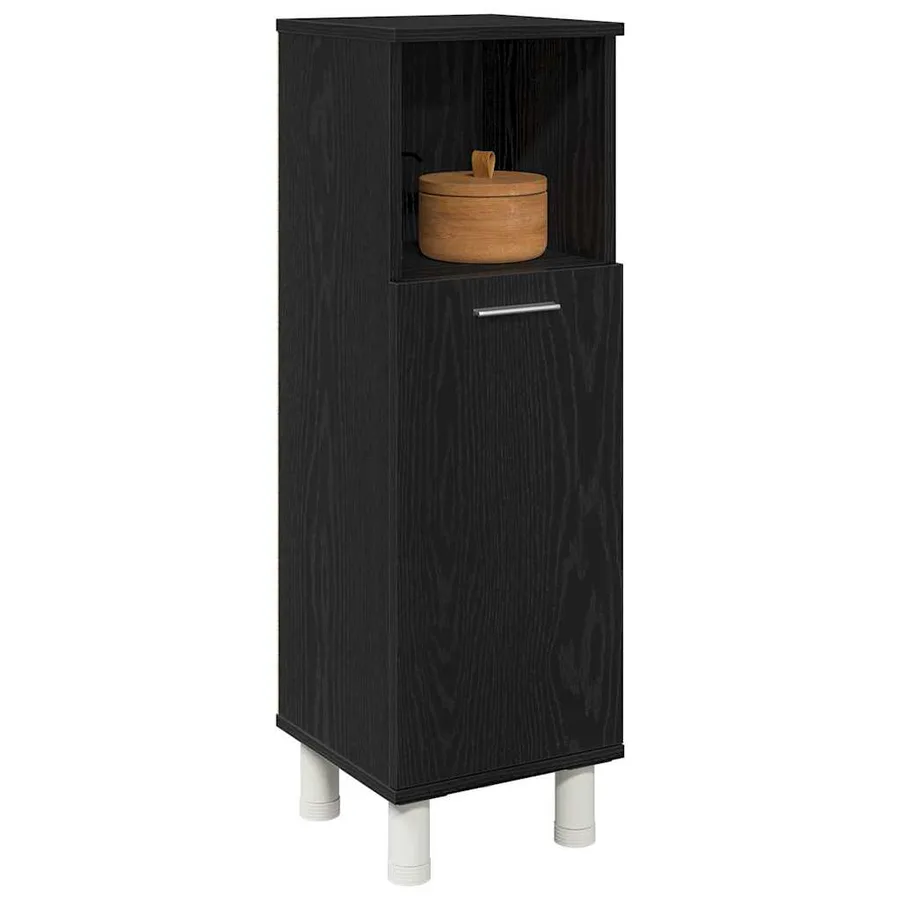 Cabinet de salle de bain avec porte Chêne noir 30 x 30 x 95 cm - 3